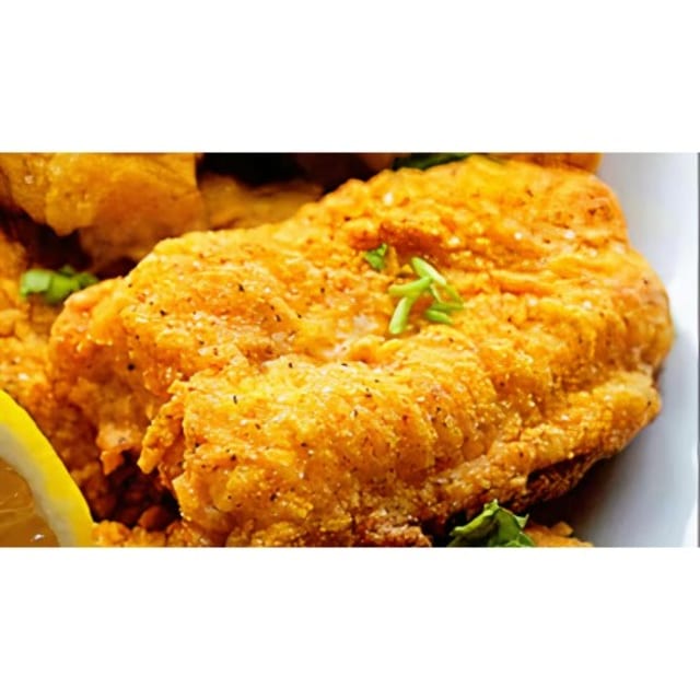 1 Pieces Fish & 4 Flavored Wing Dings Lunch Special.